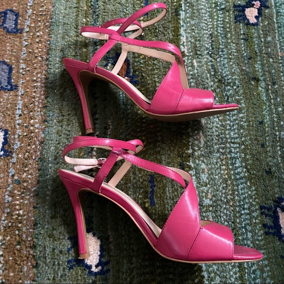 Nine West Pink Strappy High Heel Sandals - Picture 3 of 8